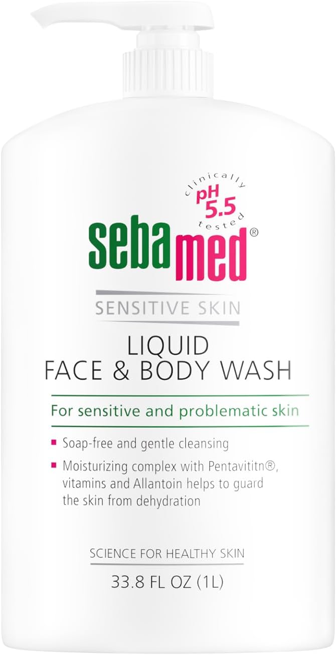 SEBAMED Liquid Face and Body Wash For Sensitive Skin pH 5.5 Mild Gentle Hydrating Cleanser Hypoallergenic Dermatologist Recommended 33.8 Fluid Ounces (1 Liter) For Healthier Smoother Skin - Image 2